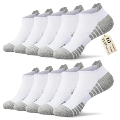 Abbildung von FALARY Sneaker Socken Herren 43 46 Weiß Sportsocken für Damen Kurze Laufsocken Atmungsaktive Baumwolle Halbsocken 10 Paar