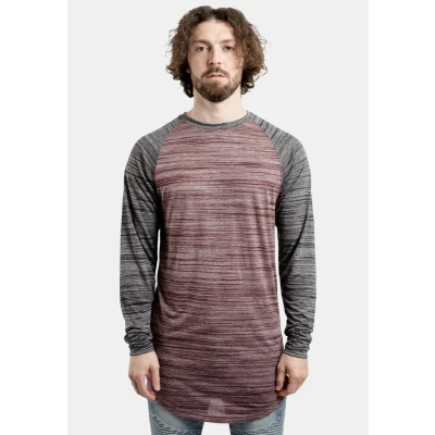 Abbildung von Blackskies Baseball Langarmshirt, Herren, Größe: Medium, Maroon black melange