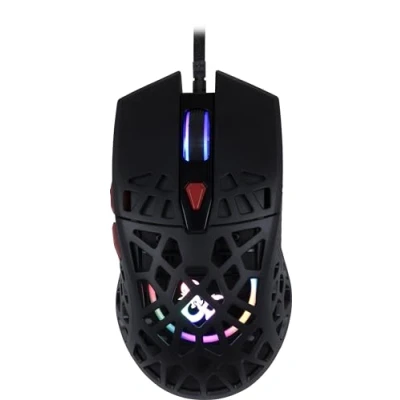 Abbildung von Konix Dungeons &amp; Dragons Kabelgebundene Gaming Maus Ultra Light 70 g für PC 7 DPI Stufen Rainbow LED Hintergrundbeleuchtung Schwarz.