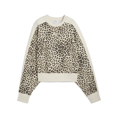 Abbildung von Puma LEO LUXE Sweatshirt, Damen, Größe: XL, Alpine snow ice coffee