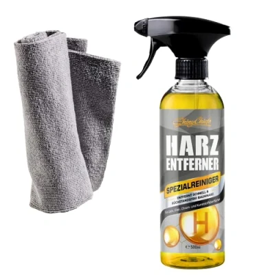 Abbildung von ShinyChiefs Harzentferner Set Auto Schnell wirkender Autolack Entfernt effektiv Baumharz, Vogelkot, Teer &amp; Wachse von Allen Oberflächen Harz Entferner für Tuch, 500ml
