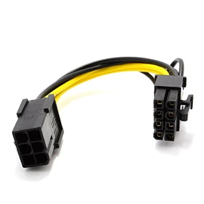 Abbildung von PCI Express PCIe 6 Polig Zum 8 Grafikkarte Karte Strom Adapter Kabel 10 cm
