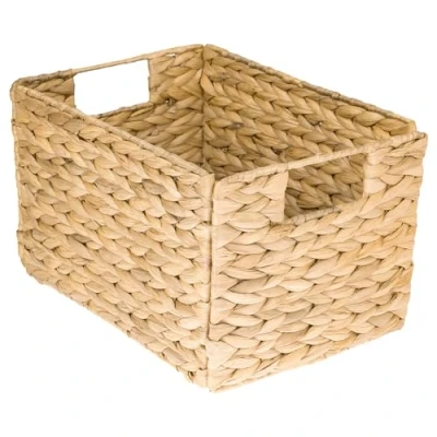 Abbildung von HMF Aufbewahrungskorb faltbarer Korb geflochten aus Wasserhyazinthe Seegras (1 St), handgefertigter Flechtkorb 32 x23 x 20 cm