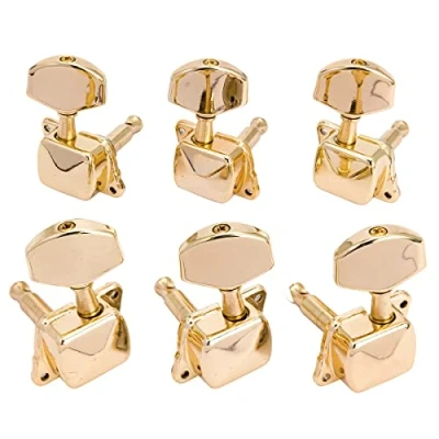 Abbildung von Musiclily Pro 3L3R Semi Sealed Gitarre Tuners Mechaniken Machine Heads Tuning Pegs Set für Les Paul SG Style E Folk Akustische Gitarre,Gold