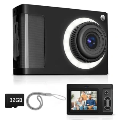 Abbildung von Digitalkamera, ARNSSIEN 1080P Kinderkamera, 2,4&quot; 16LED Licht 40MP mit 8 Zoom Kamera Fotokamera, Kompakt Digitalkamera für Kinder Teenager Senioren Anfänger