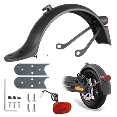 Abbildung von Baisirui Kotflügel hinten Kompatibel für E Scooter Xiaomi M365 1S Pro 2 3 Essential Elektroroller, Schutzblech + Metallhalterung (Schwarz)