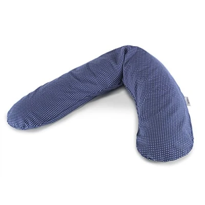 Abbildung von Theraline Ersatzbezug für Das Original Schwangerschaftskissen &amp; Stillkissen, Stillkissen Bezug 190 cm, aus 100% Baumwolle, Farbe: Punkte Marine