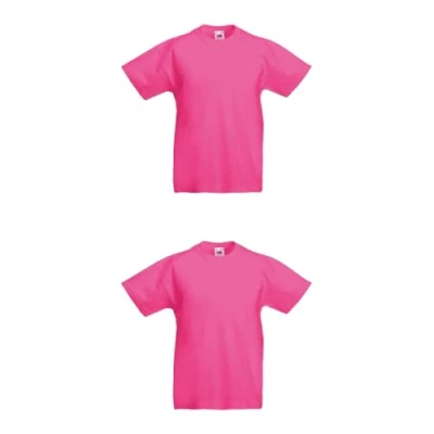 Abbildung von GIDUTEX 2er Pack Kinder Tshirts by Fruit of The Loom Original T Unisex (DE/NL/SE/PL, Numerisch, 116, Regular, 2, Fuchsia)