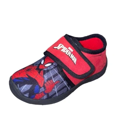 Abbildung von Spiderman Hausschuhe Kinder Junge von 2 bis 8 Jahre, Warme Pantoffeln mit Avengers Motiv 33 EU, Hauspatschen Jungs, Marvel Jungen Klettverschluss ideal fur Kindergarten, Rot