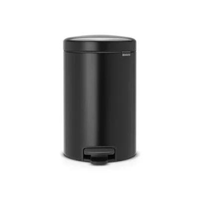 Abbildung von NewIcon Treteimer 12 Liter mit Kunststoff Inneneimer Mattschwarz Brabantia