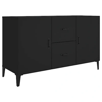 Abbildung von vidaXL Sideboard Kommode Anrichte Schrank Beistellschrank Mehrzweckschrank Standschrank Wohnzimmer Flur Schwarz 100x36x60cm Holzwerkstoff