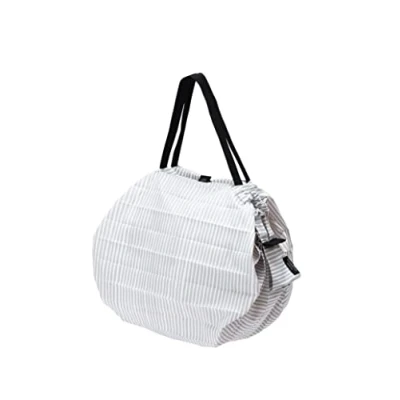 Abbildung von Shupatto Japanische kompakte faltbare Einkaufstasche, Größe M SEN (gestreift), Weiß gestreift, 32 x cm, modern, Zeitgenössisch