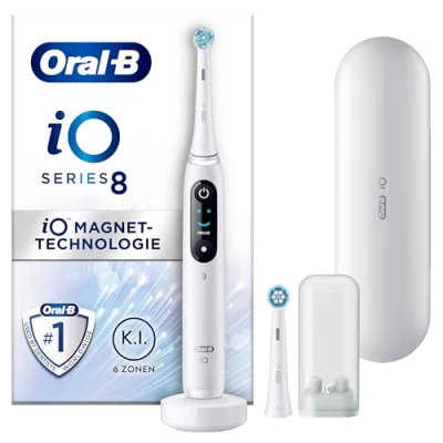 Abbildung von Oral B Oralb Elektrische ZAHNBÜRSTE IO 8 + Reiseetui White Alabast Zahnbürste, Größe: One Size, alabaster