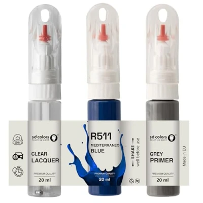 Abbildung von SD COLORS Mediterraneo Blue R511 Ausbesserungslack, 20 ML, praktischer Pinsel zur Reparatur von Kratzern (Farbe, Grundierung und Lack)