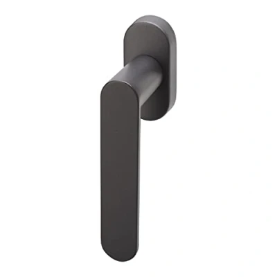 Abbildung von SO TECH® Fenstergriff SAM Fensterolive auf Oval Rosette Fensterbeschlag, anthrazit Fensterbeschlag mit Befestigungsmaterial