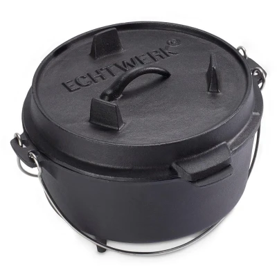 Abbildung von ECHTWERK Schmortopf &quot;Dutch Oven&quot;, Gusseisen, (1 tlg.), Feuertopf, Gusseisen BBQ Kochtopf, bereits eingebrannt, 4,9 Liter