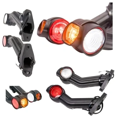 Abbildung von 2 x LED Gummi Begrenzungsleuchte Seitenleuchte 12V 24V mit E Prüfzeichen Positionsleuchte Auto LKW PKW Wohnwagen KFZ Lampe Leuchte Licht Weiß Rot Orange