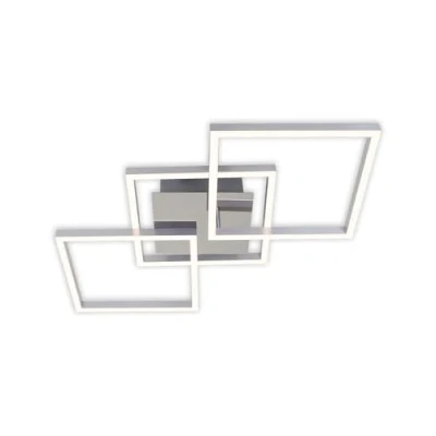 Abbildung von Briloner Leuchten LED Deckenleuchte 3217 018, dimmbar, schwenkbar, Speicherfunktion, fest verbaut, Warmweiß, Deckenlampe, 76,3x36,8x7,3cm, Chrom Alu, 36W, Wohnzimmer, Küche, Flur