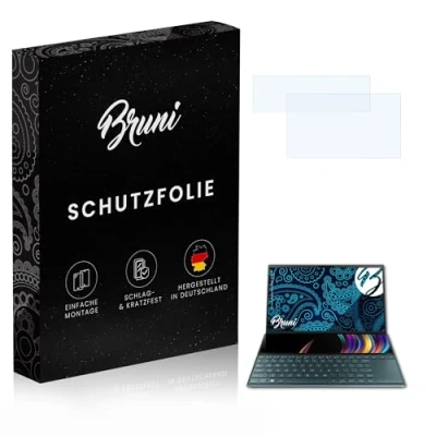 Abbildung von Bruni Schutzfolie kompatibel mit Asus ZenBook Duo UX481 2019 Folie, glasklare Displayschutzfolie (2er Set)