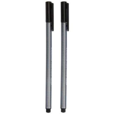 Abbildung von STAEDTLER 334 9 BK2D Fineliner Stift Triplus, dreikant Set schwarz, 2er