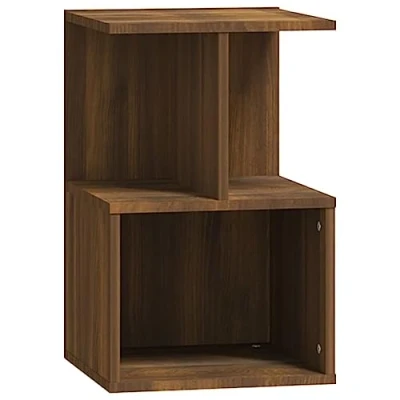 Abbildung von vidaXL Nachttisch mit Stauraum Nachtschrank Nachtkonsole Nachtkommode Schlafzimmer Schrank Kommode Braun Eichen Optik 35x35x55cm Holzwerkstoff