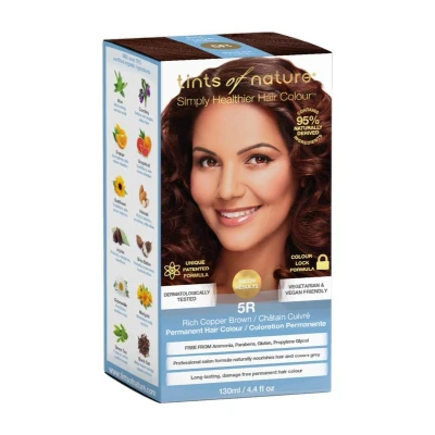 Abbildung von Tints of Nature 4C Medium Ash Brown Permanent Hair Dye, Mittelaschbraun Permanente Haarfarbe, pflegt das Haar und deckt Grau ab, ammoniakfrei, 130 ml