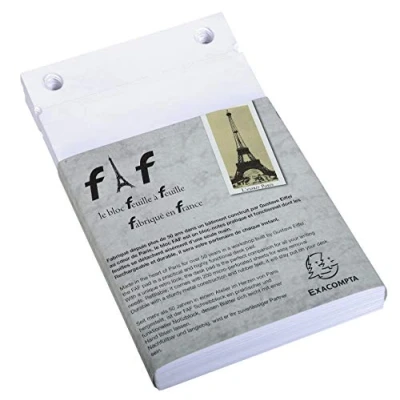 Abbildung von Exacompta 12213E 5er Pack Nachfülleinlagen für Schreibblock FAF blanko 5 x 170 Blatt , 18,5 11,5 cm, mikroperforiert, ideal Ihre Notizen, Retro Design mit zeitloser Eleganz