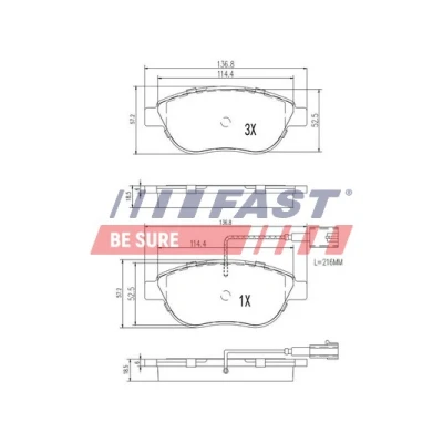 Abbildung von FAST FT29113 Bremsbelagsatz Vorderachse mit integriertem Verschleißsensor PEUGEOT: 207 Schrägheck, 206 CC, CITROËN: C4 I Schrägheck