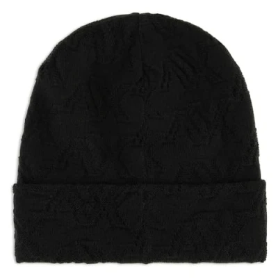 Abbildung von Armani Exchange Men&#039;s, The Grid, Overall Logo Beanie Hat, Black, One Size