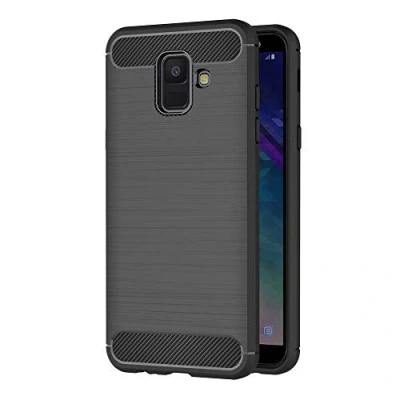 Abbildung von AICEK Hülle Compatible Samsung Galaxy A6 2018, Schwarz Silikon Handyhülle für 2018 Schutzhülle Karbon Optik Soft Case (5,6 Zoll)