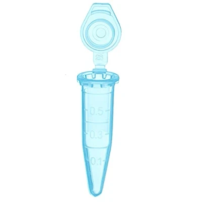 Abbildung von MUHWA 1000 Stück Polypropylen Mikrozentrifugenröhrchen mit Schnappverschluss, 0,5 ml Fassungsvermögen Mikrotuben (blau)