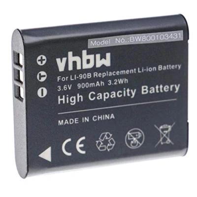 Abbildung von vhbw 1x Akku kompatibel mit Olympus DS 9500, 2600, 9000, Voisquare Kamera (900 mAh, 3,6 V, Li Ion)