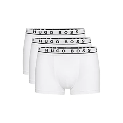 Abbildung von BOSS Hugo Herren Retroshorts Boxer 3P BM 10146061 07, 3er Pack, Einfarbig, Gr. Large, Weiß (White 100)