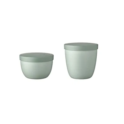 Abbildung von Mepal Lunchbox Snackpot Duo Pack Ellipse, 350 + 500 ml, Nordic Sage, Polypropylen (PP), Praktischer Behälter zur Aufbewahrung &amp; für Transport von Lebensmittel