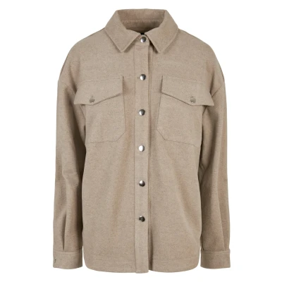 Abbildung von Urban Classics Ladies Classic Overshirt Übergangsjacke, Damen, Größe: XXL, Lighttaupe