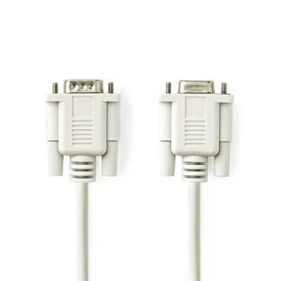 Abbildung von Nedis Serielles Kabel D SUB 9 Pin Stecker Buchse Vernickelt 5.00 m rund PVC Elfenbein Plastikbeutel