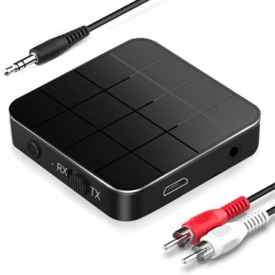 Abbildung von Strex Bluetooth Sender &amp; Empfänger 2 in 1 BT 5.0 3,5 MM AUX/RCA Aux Transmitter Receiver
