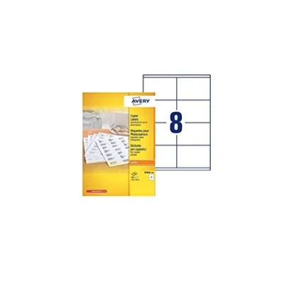 Abbildung von AVERY 800 Etiketten für Kopierer, monochrom, 105 x 70 mm