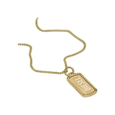 Abbildung von Diesel Steel Stainless Necklace Halskette goldcoloured, Herren, Größe: One Size, Gold coloured