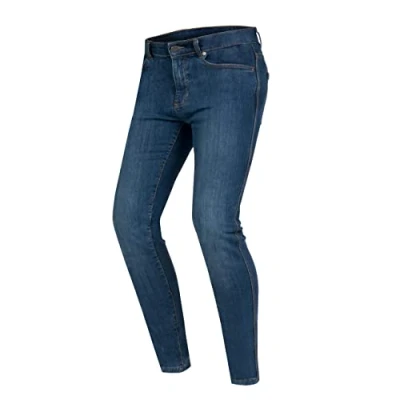 Abbildung von OZONE MOTO Striker Motorradjeans Herren Aramidfaser Futter Flying Bats Knieprotektoren Stufe 2 Taschen für Hüft und Steißbein Protektoren Slim Fit