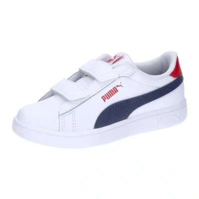 Abbildung von Puma Smash 3.0 Unisex Sneaker low für Kinder, Größe: 34, White navy for all time red Schuhe
