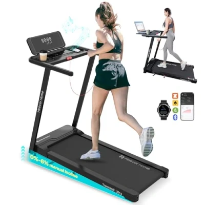 Abbildung von Mobvoi Home Laufband Ultra 3 in 1 Gehpad mit Faltbarer 6% Steigung für das Office 2,5 PS zum Gehen und Laufen Halterung Tasse Telefon Laptop Große Lauffläche LED Display 12km/h 120kg