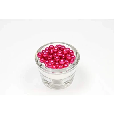 Abbildung von 50 Perlen 8mm Fuchsia 187 // Kuststoffperlen Bastelperlen Drahtsterne Wachsperlen Perlenkette Kunstperlen