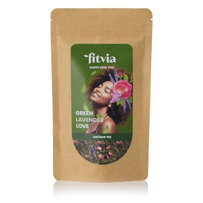 Abbildung von fitvia Grüner Tee &quot;Green Lavender Love&quot;: loser Tee, Lavendel, Rosenblüten echte Blüten, ohne Zuckerzusatz, 100g