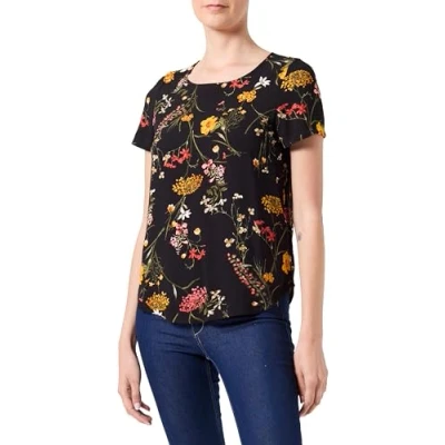 Abbildung von Vero Moda Vmeasy Tshirt print, Damen, Größe: XS, Black