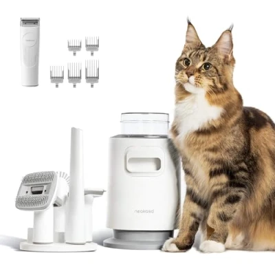 Abbildung von Neakasa P0 Pro Staubsauger für Hundehaare, 48 dB, sehr leise, Fellschneider Hunde, langes Haar, dick, professionell, Set mit Bürste zur Fellpflege, Hunde und Katzen, 5 Kämmen