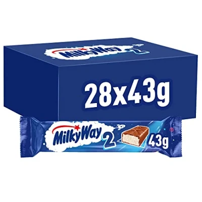 Abbildung von Milky Way Schokoriegel Milchcreme 28 Doppelriegel in einer Box (28 x 43 g)