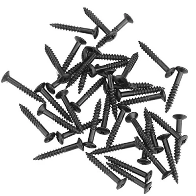 Abbildung von Dilwe 40 Pcs Gitarre Pick Up Schrauben, Humbucker Pickup Schrauben Set Kit Ring Befestigung Screws für und Bass Φ2.5x 18mm (Schwarz)