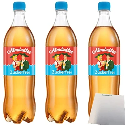 Abbildung von Almdudler Kräuterlimonade Zuckerfrei 3er Pack (3x1 Liter) PET Einweg Pfand + usy Block