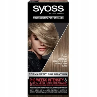 Abbildung von Syoss Haarfarbe 7.5 Ascheblond Permanent Keratin &amp; Salonplex Care Technologie Ammoniakfrei Für alle Haartypen Intensive Farbe Grauabdeckung
